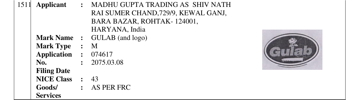 Original bulletin entry for GULAB (and logo)