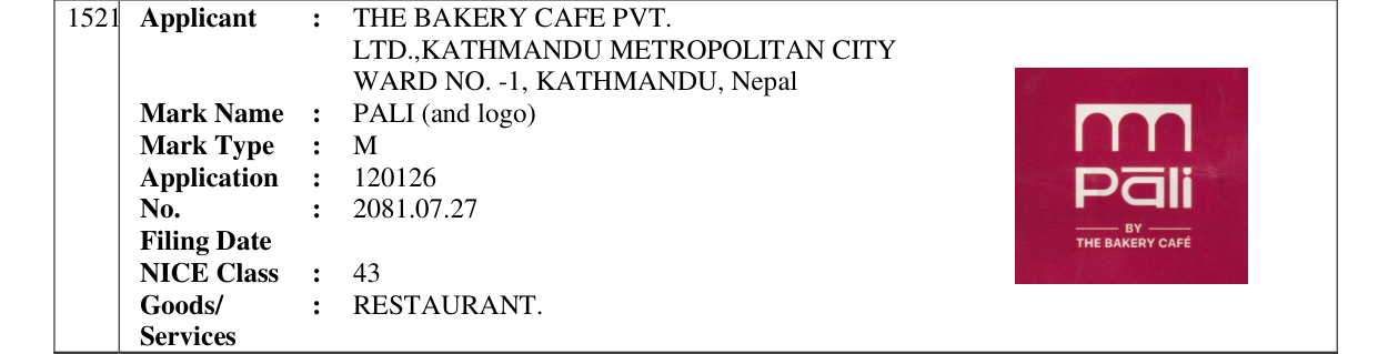 Original bulletin entry for PALI (and logo)