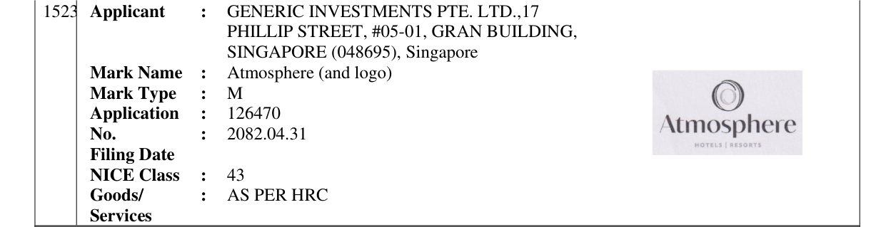 Original bulletin entry for Atmosphere (and logo)