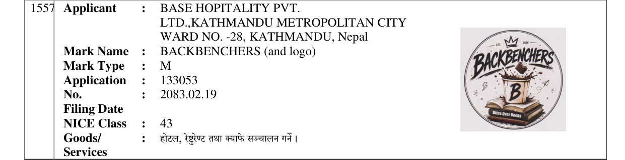 Original bulletin entry for BACKBENCHERS (and logo)