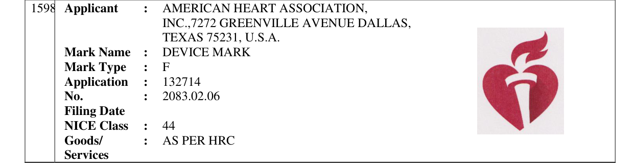 Original bulletin entry for DEVICE MARK