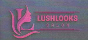 LUSHLOOKS SALON (and logo) trademark logo