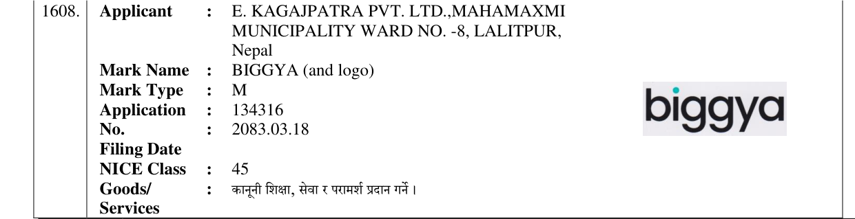 Original bulletin entry for BIGGYA (and logo)