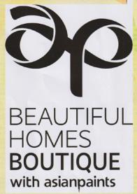 BEAUTIFUL HOMES BOUTIQUE WITH ASIANPAINTS (and logo) trademark logo