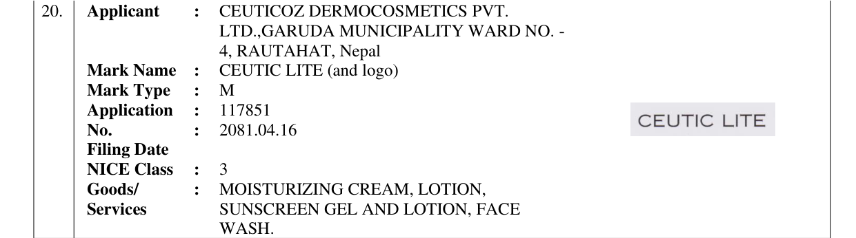 Original bulletin entry for CEUTIC LITE (and logo)