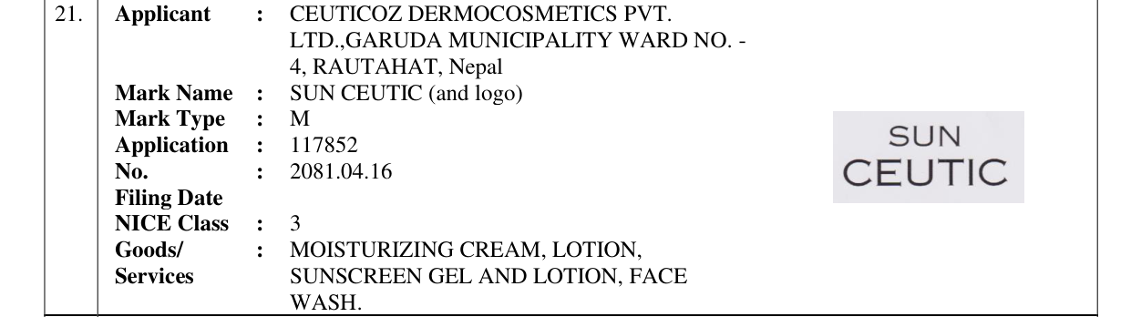 Original bulletin entry for SUN CEUTIC (and logo)