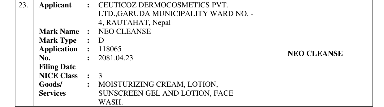 Original bulletin entry for NEO CLEANSE