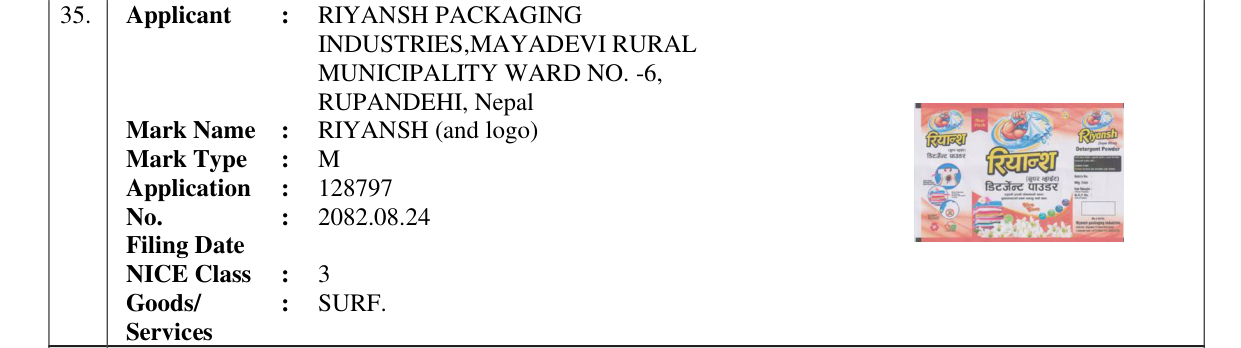 Original bulletin entry for RIYANSH (and logo)
