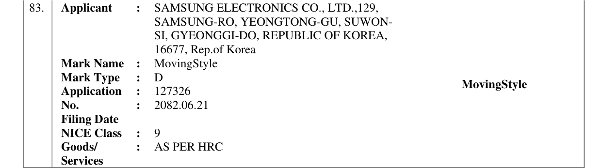 Original bulletin entry for MovingStyle