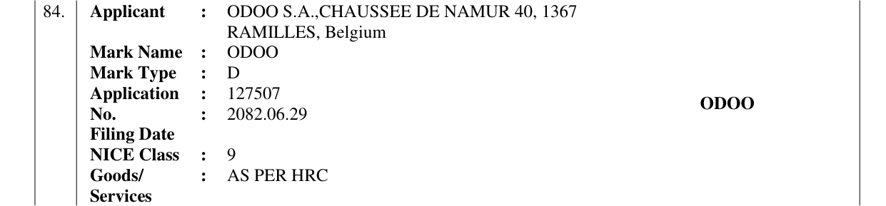 Original bulletin entry for ODOO