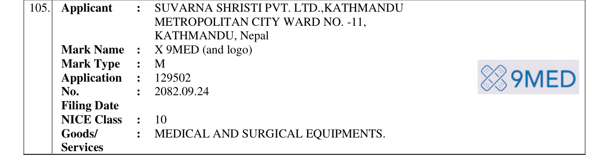 Original bulletin entry for X 9MED (and logo)