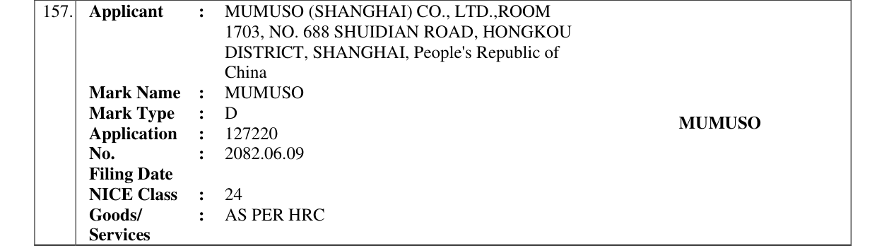 Original bulletin entry for MUMUSO