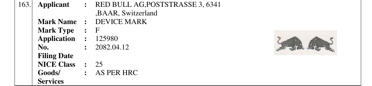 Original bulletin entry for DEVICE MARK