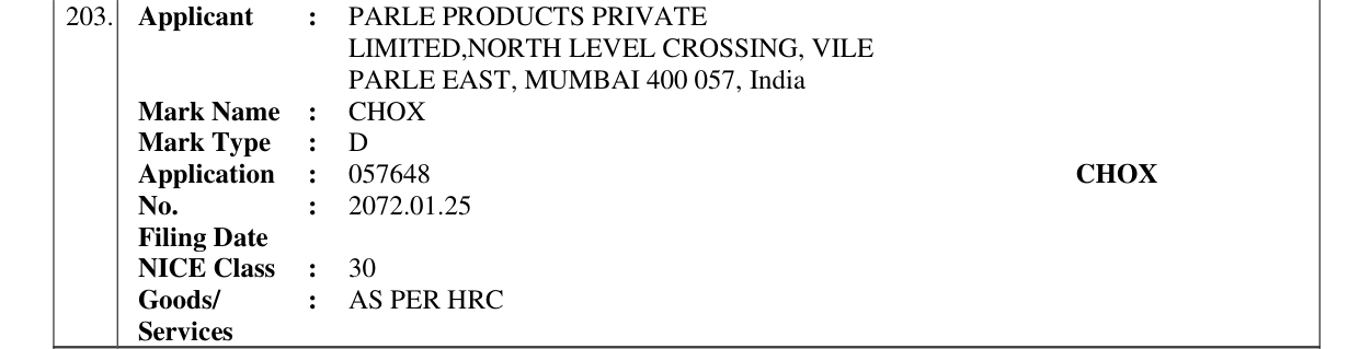 Original bulletin entry for CHOX