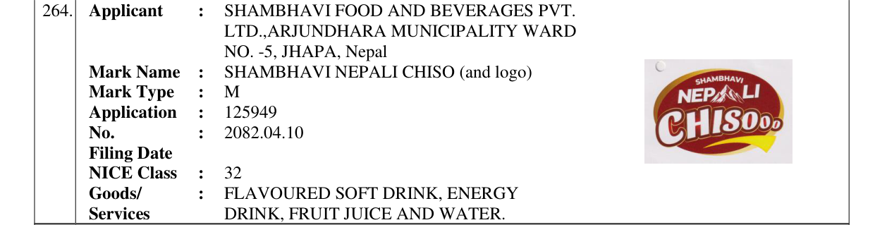 Original bulletin entry for SHAMBHAVI NEPALI CHISO (and logo)