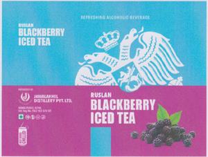 RUSLAN BLACKBERRY ICED TEA (and logo) trademark logo