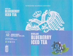 RUSLAN BLUEBERRY ICED TEA (and logo) trademark logo