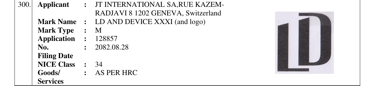 Original bulletin entry for LD AND DEVICE XXXI (and logo)