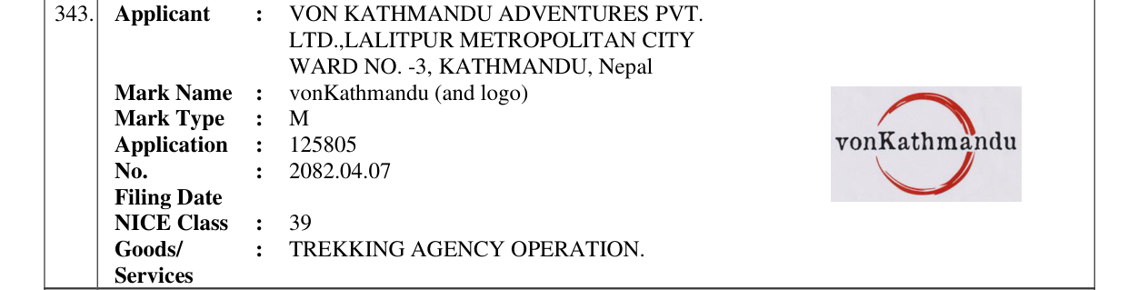 Original bulletin entry for vonKathmandu (and logo)