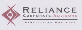 RELIANCE CORPORATE ADVISORS (and logo) trademark logo