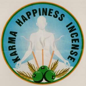 KARMA HAPPINESS INCENSE (and logo) trademark logo