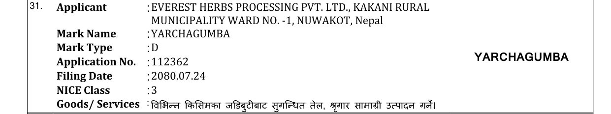 Original bulletin entry for YARCHAGUMBA