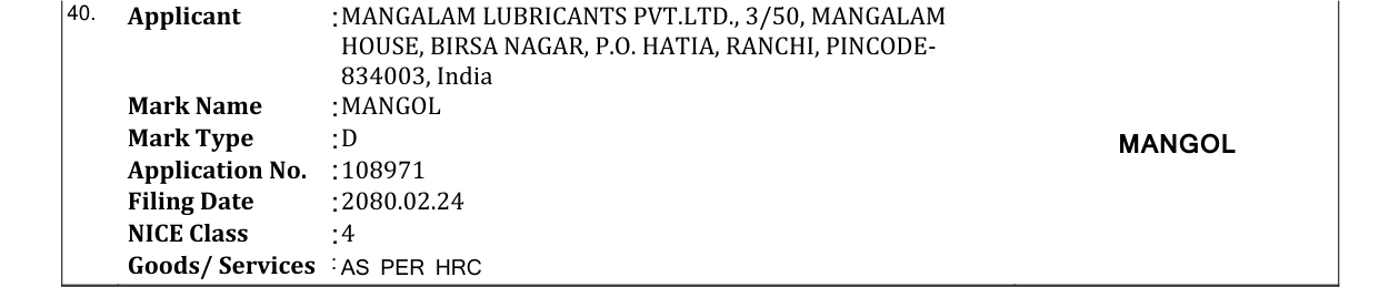 Original bulletin entry for MANGOL