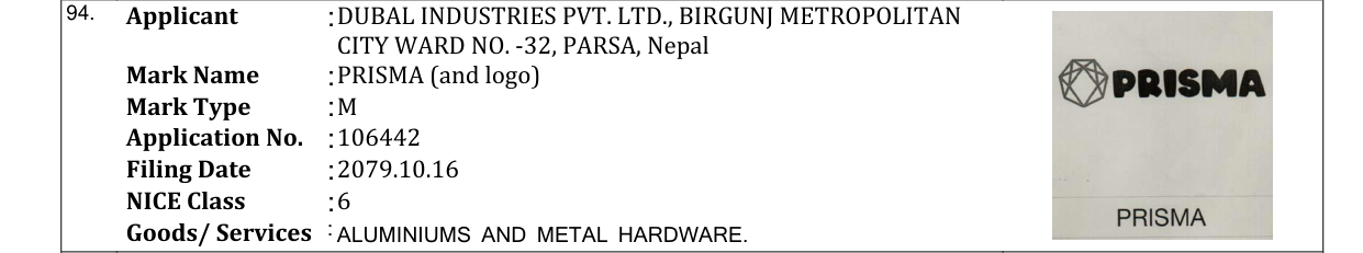 Original bulletin entry for PRISMA (and logo)