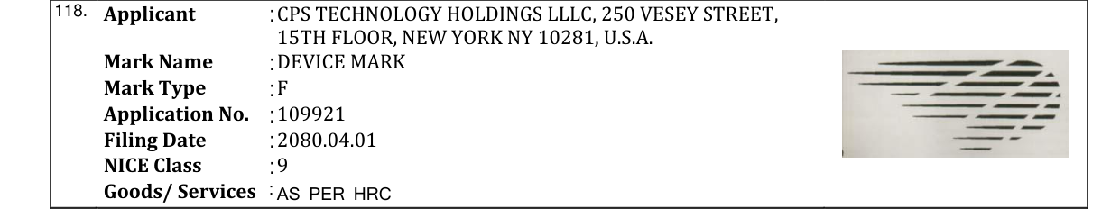Original bulletin entry for DEVICE MARK