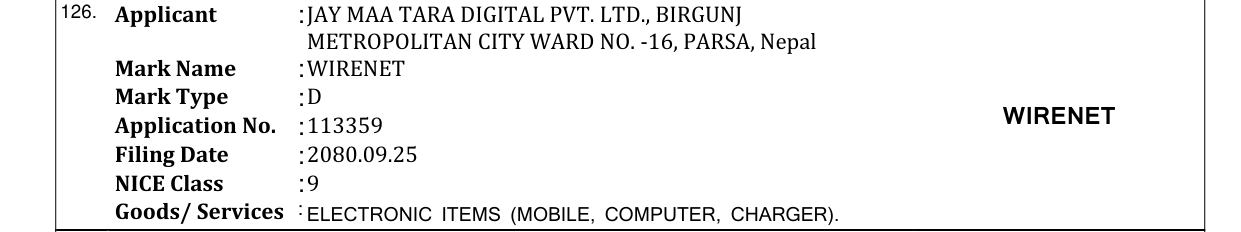 Original bulletin entry for WIRENET