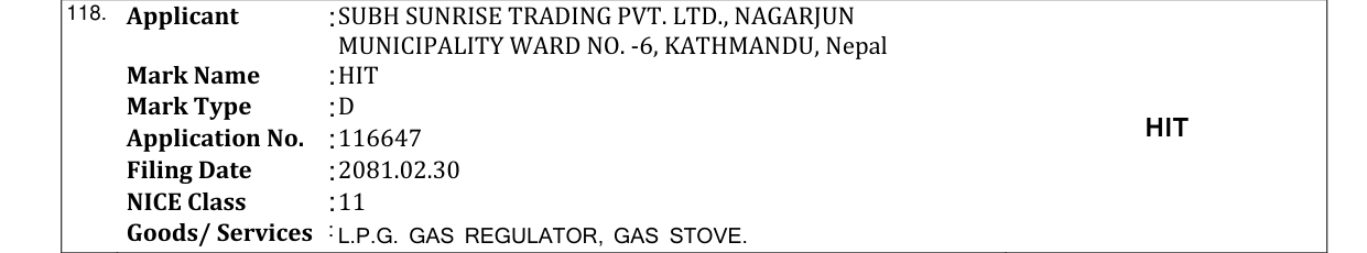 Original bulletin entry for HIT