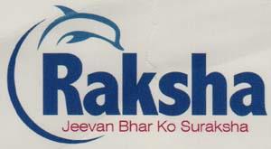RAKSHA (and logo) trademark logo