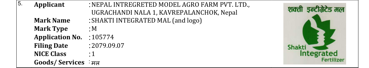 Original bulletin entry for SHAKTI INTEGRATED MAL (and logo)