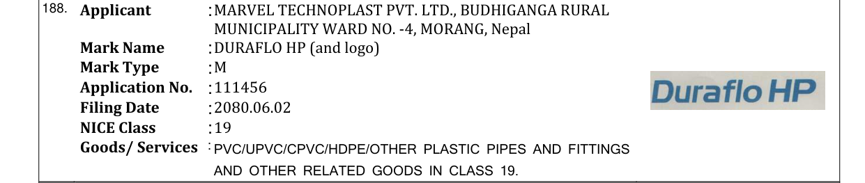 Original bulletin entry for DURAFLO HP (and logo)