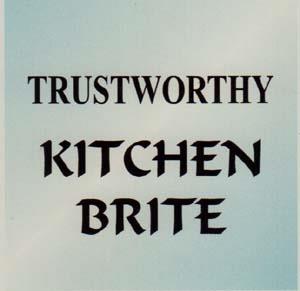 TRUSTWORTHY KITCHEN BRITE (and logo) trademark logo