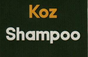 KOZ SHAMPOO (and logo) trademark logo