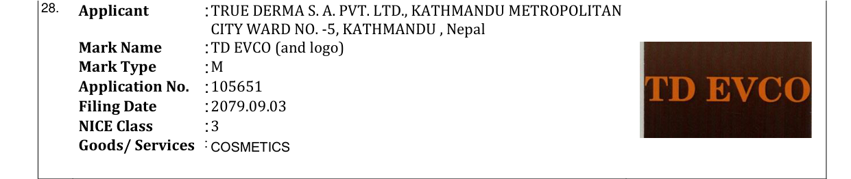 Original bulletin entry for TD EVCO (and logo)