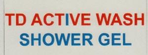 TD ACTIVE WASH SHOWER GEL (and logo) trademark logo