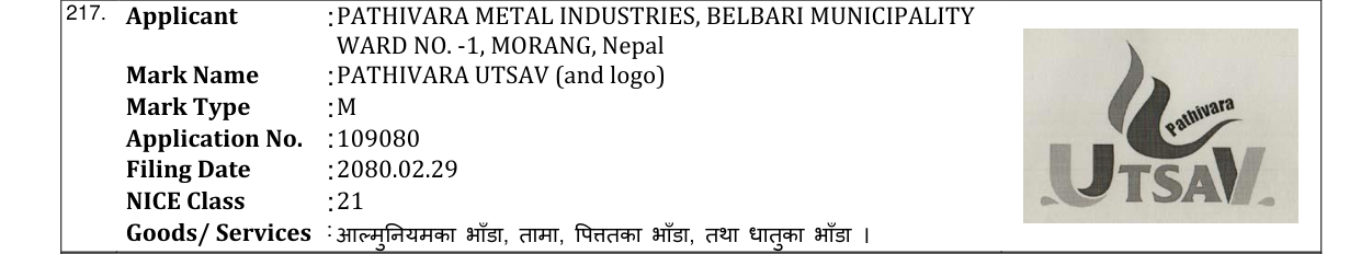 Original bulletin entry for PATHIVARA UTSAV (and logo)