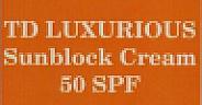 TD LUXURIOUS SUNBLOCK CREAM 50 SPF (and logo) trademark logo