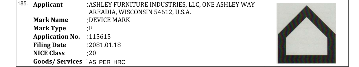 Original bulletin entry for DEVICE MARK