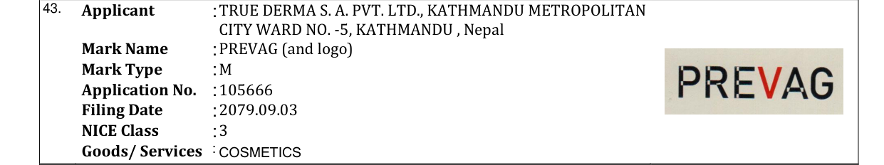 Original bulletin entry for PREVAG (and logo)
