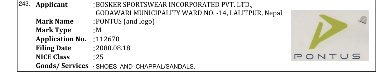 Original bulletin entry for PONTUS (and logo)