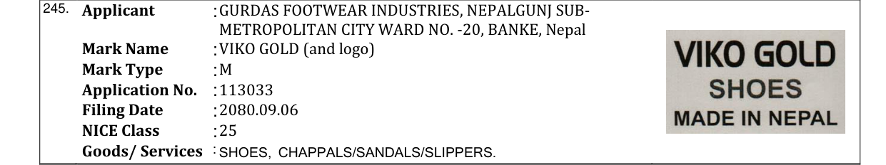 Original bulletin entry for VIKO GOLD (and logo)