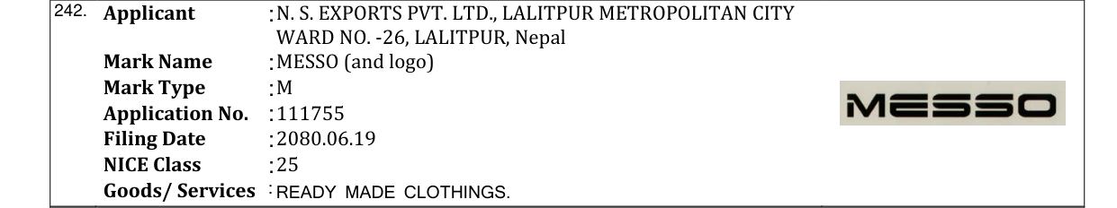 Original bulletin entry for MESSO (and logo)