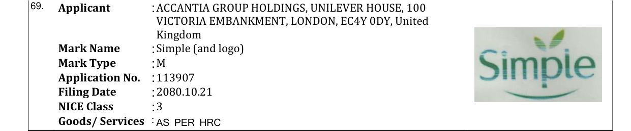 Original bulletin entry for Simple (and logo)