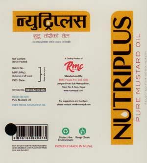 NUTRIPLUS PURE MUSTARD OIL (and logo) trademark logo
