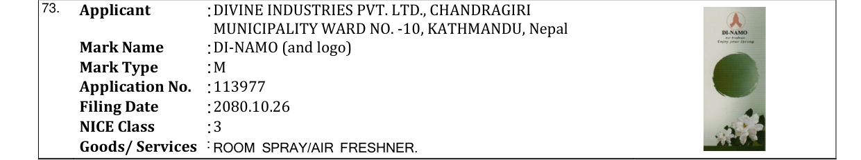 Original bulletin entry for DI-NAMO (and logo)