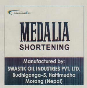 MEDALIA SHORTENING (and logo) trademark logo