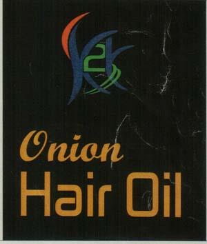 K2K ONION HAIR OIL (and logo) trademark logo